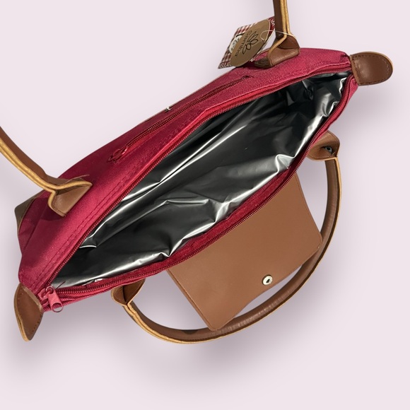 Samba Insulated Wine Tote Purse with Corkscrew | Red & Brown | NWT - Picture 8 of 8